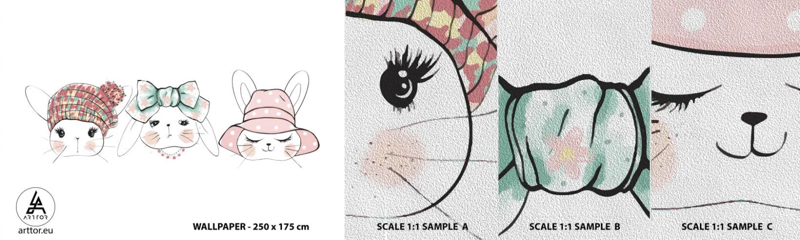 Prøve Fototapet Premium Sand - Eftertænksom, trist, glad - For børn, Grafik, Illustration - 100x30 cm