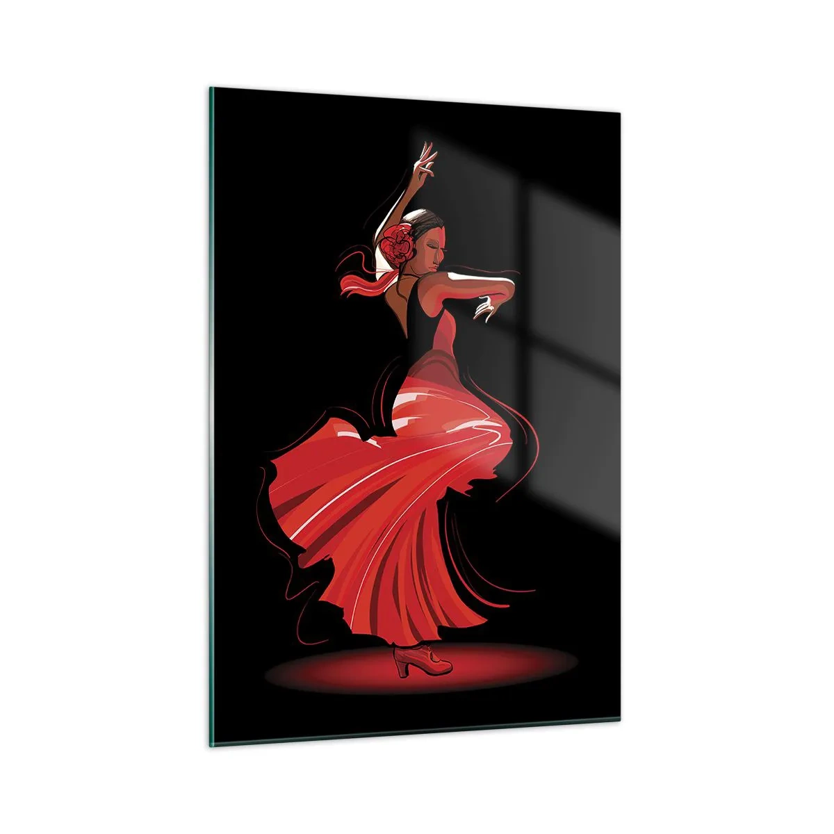 Billede på glas - Flamencoens brændende ånd - 50x70 cm