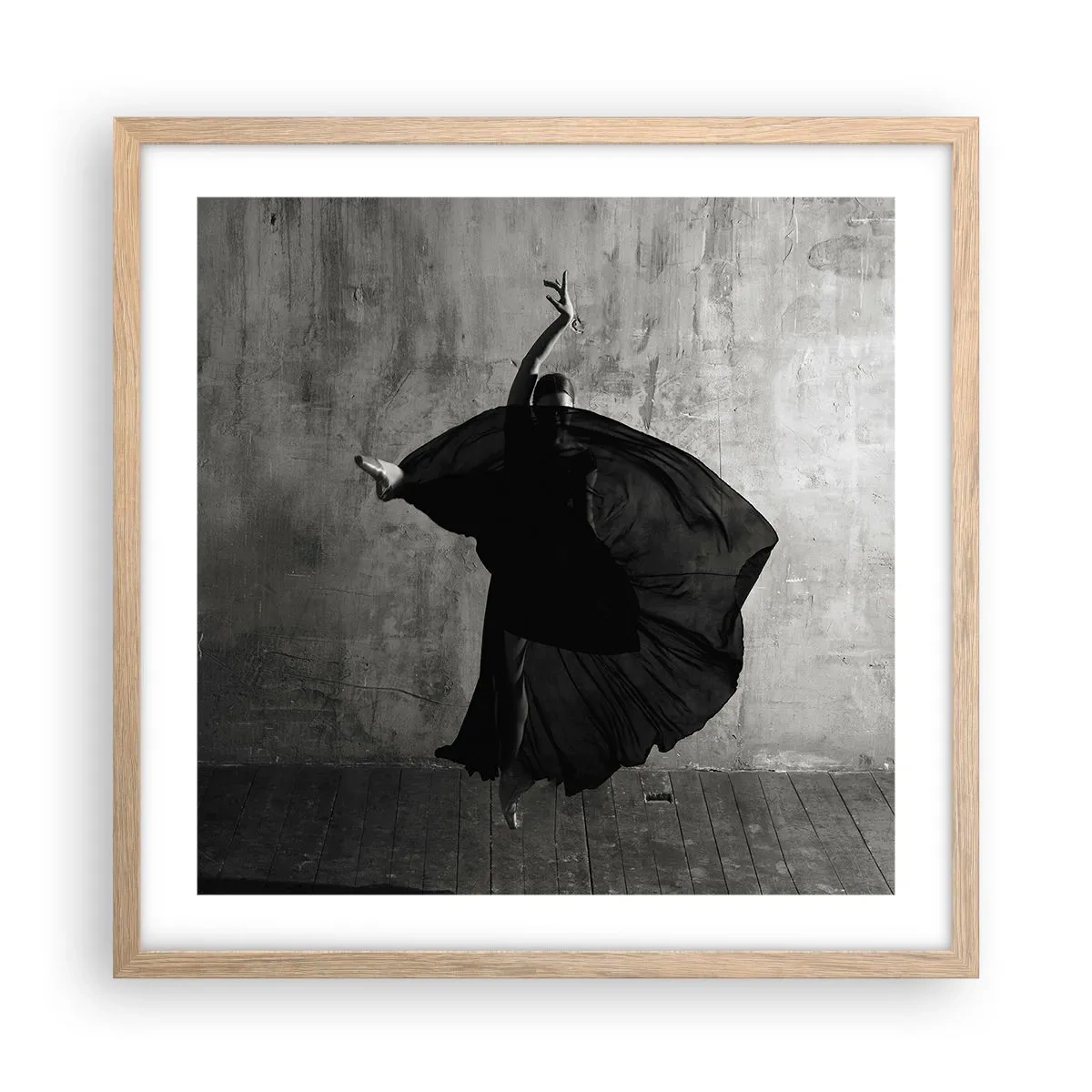 Plakat i ramme af lyst egetræ - Passioneret bælte - 50x50 cm