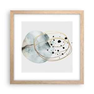 Plakat i ramme af lyst egetræ - I rummets favntag - 30x30 cm