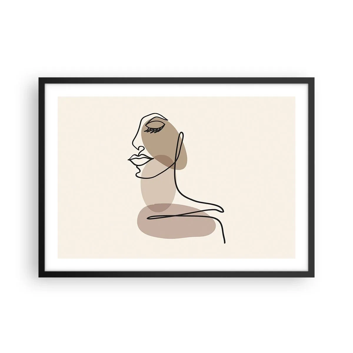 Plakat i sort ramme - En vis linje af skønhed - 70x50 cm