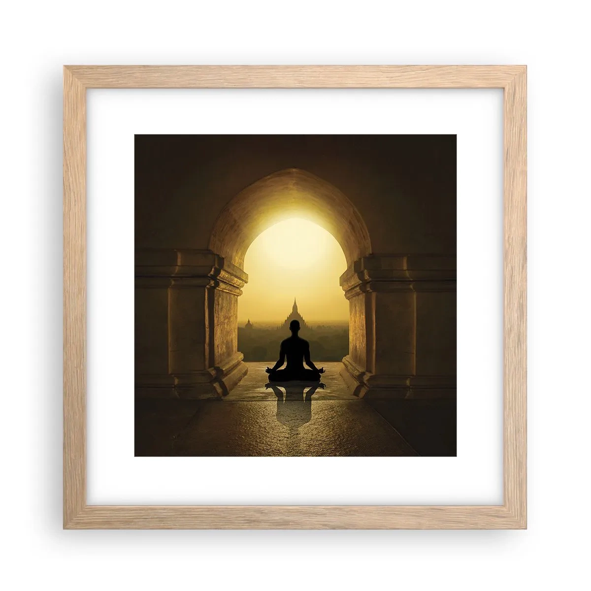 Plakat i ramme af lyst egetræ - Fuldkommen harmoni - 30x30 cm