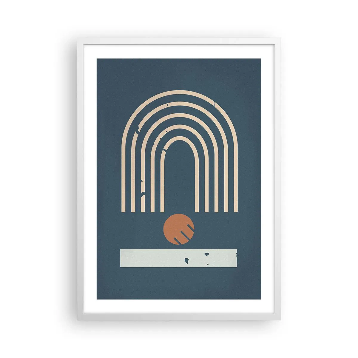 Plakat i hvid ramme - Geometri på granatæble - 50x70 cm