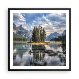 Plakat i sort ramme - Over store og klare vande… - 60x60 cm
