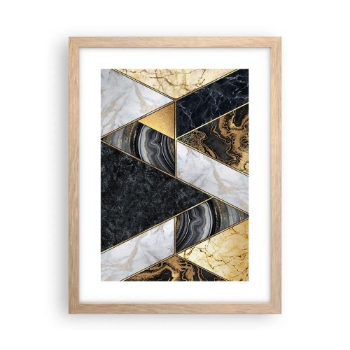 Plakat i ramme af lyst egetræ - Sten for sten - 30x40 cm