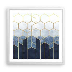 Plakat i hvid ramme - Komposition i synkoperet rytme - 50x50 cm