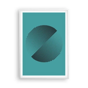 Plakat i hvid ramme - Cirklen - en geometrisk variation - 70x100 cm