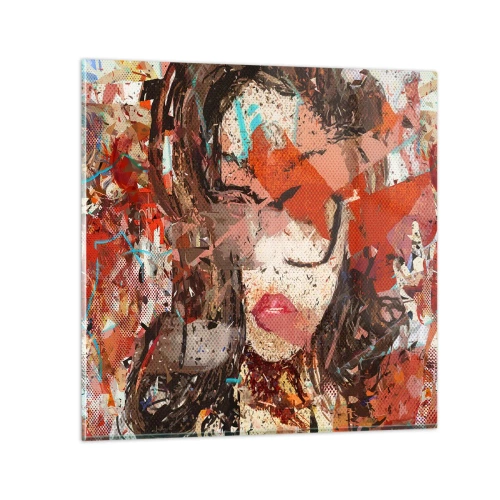 Billede på glas - Ingen ved, hvordan du virkelig er - 30x30 cm