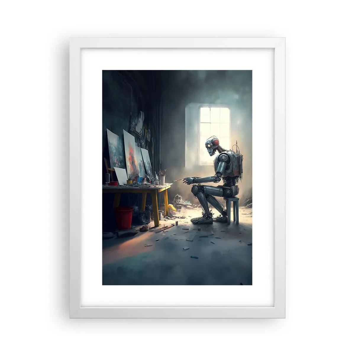 Plakat i hvid ramme - Den skabende handling - 30x40 cm