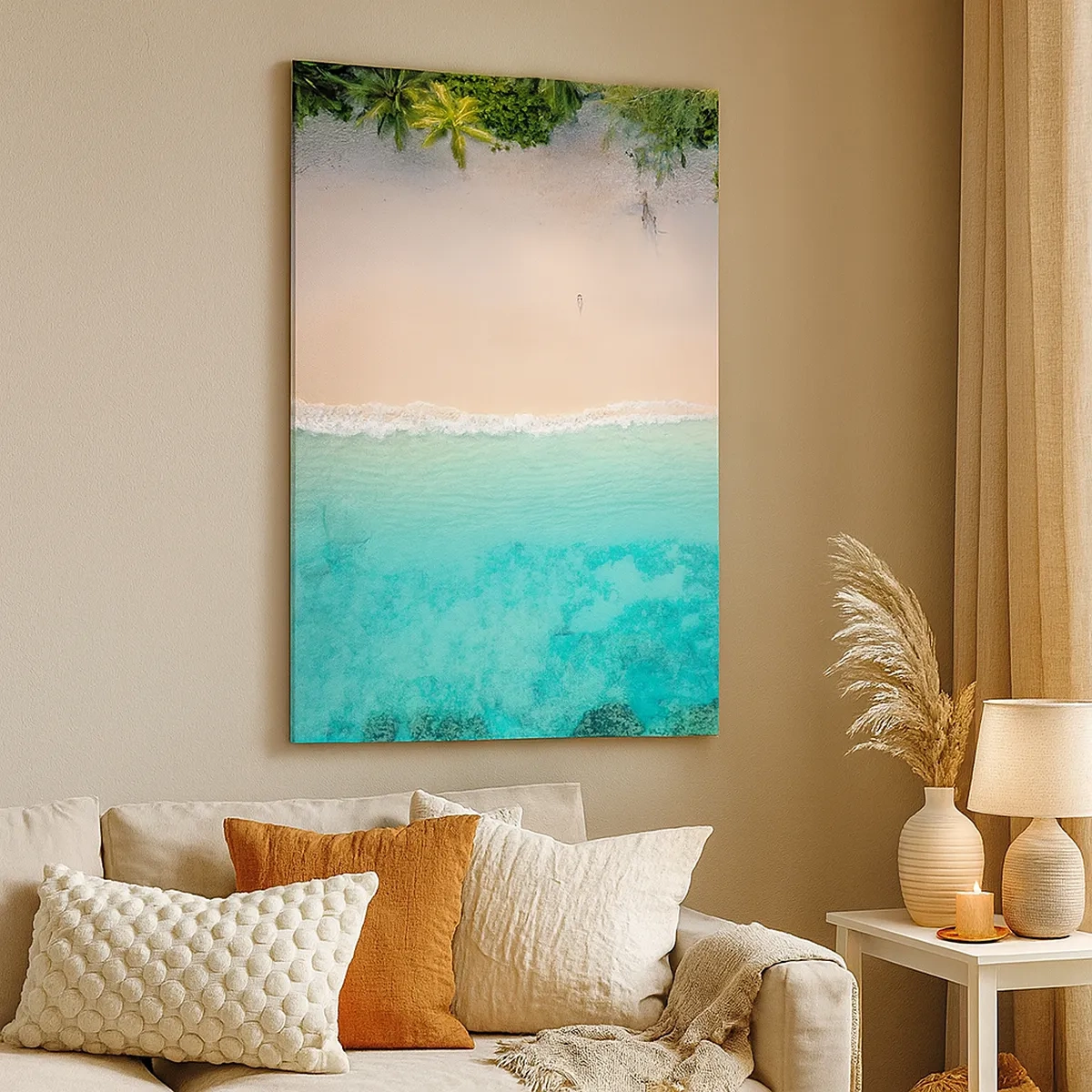 Lærredstryk - Billede på lærred - Paradis strand - 50x70 cm