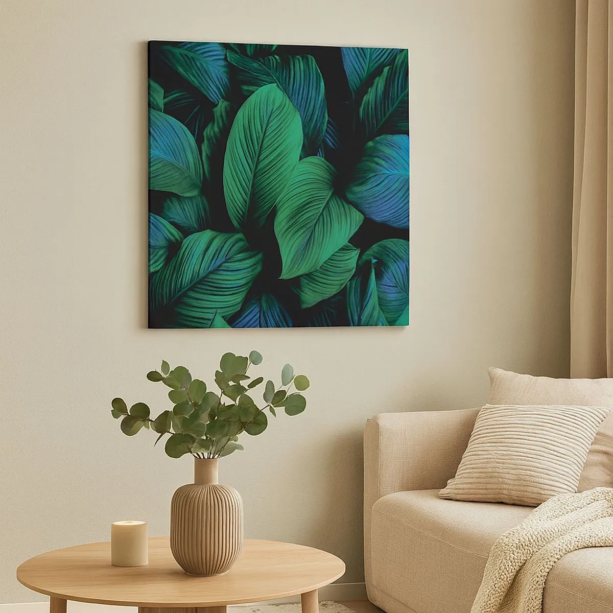 Lærredstryk - Billede på lærred - I den grønne flok - 30x30 cm