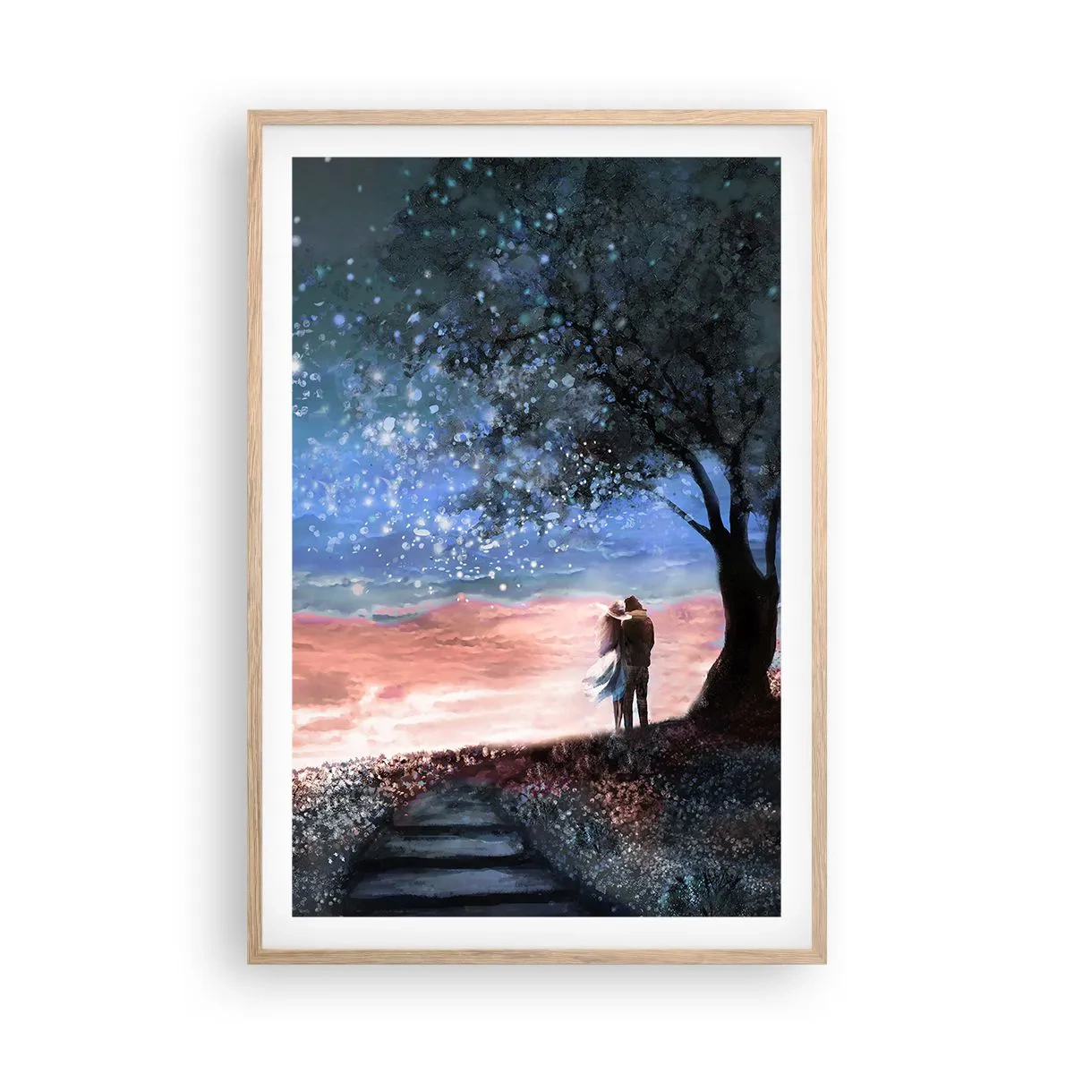 Plakat i ramme af lyst egetræ - En stjernepræstation - 61x91 cm