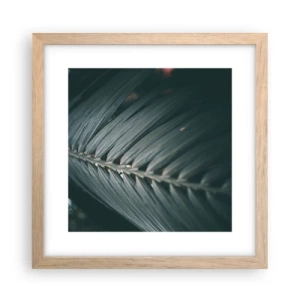 Plakat i ramme af lyst egetræ - Naturens præcision - 30x30 cm