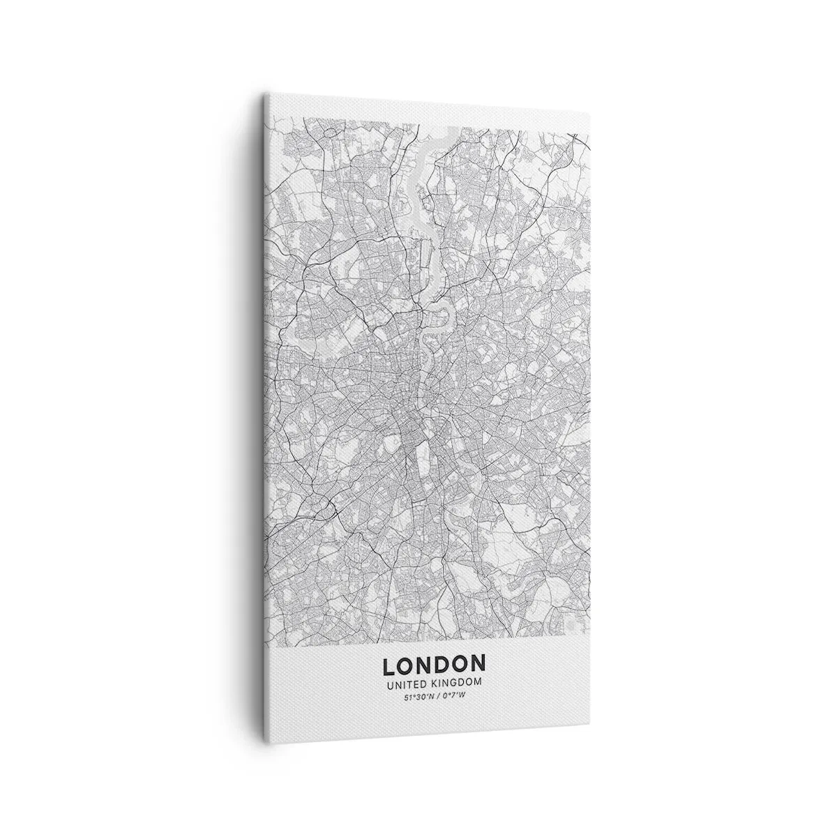 Lærredstryk - Billede på lærred - Kort over Londons labyrint - 45x80 cm