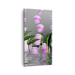 Lærredstryk - Billede på lærred - En reflekterende komposition af lethed og liv - 65x120 cm