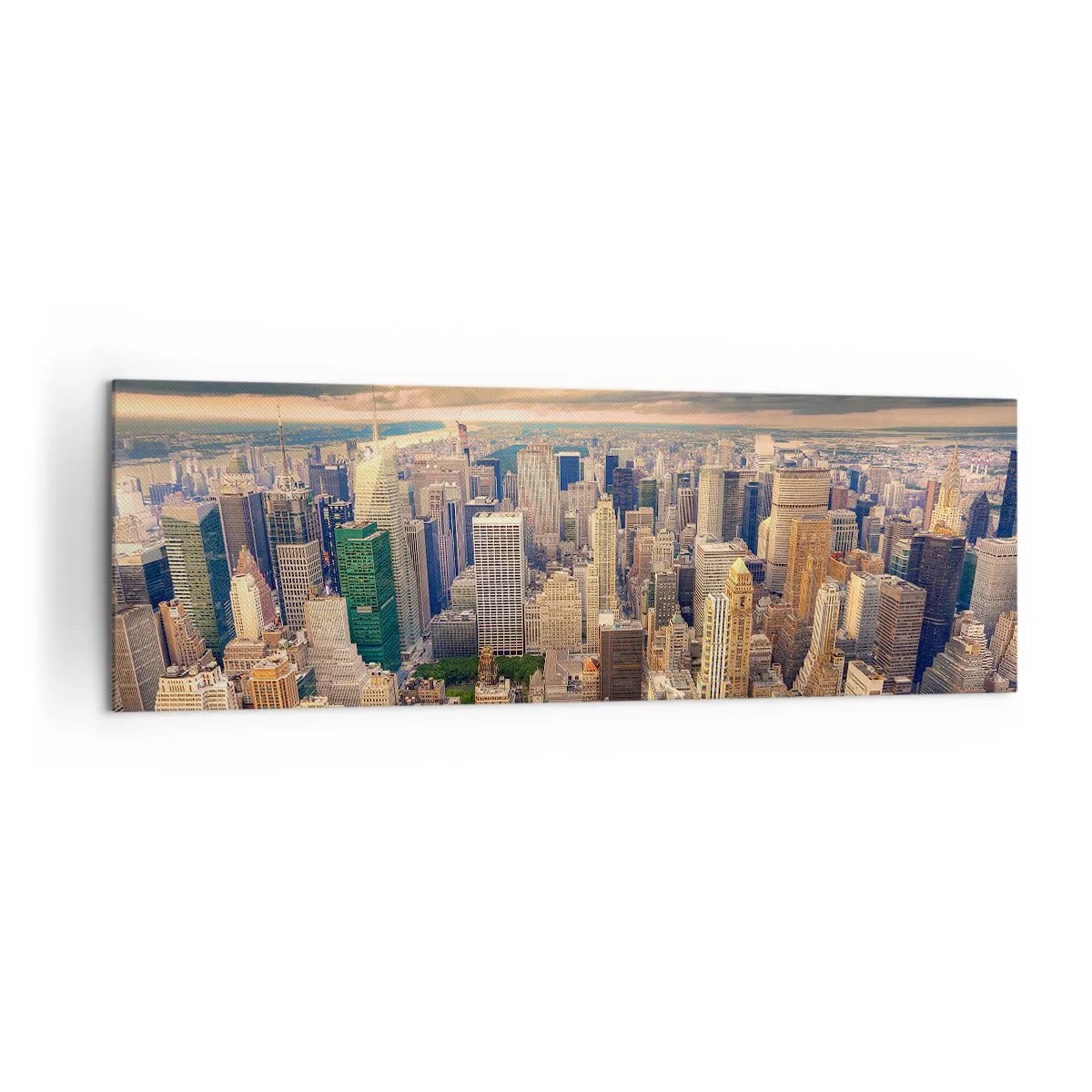Lærredstryk - Billede på lærred - En forgyldt metropol - 160x50 cm
