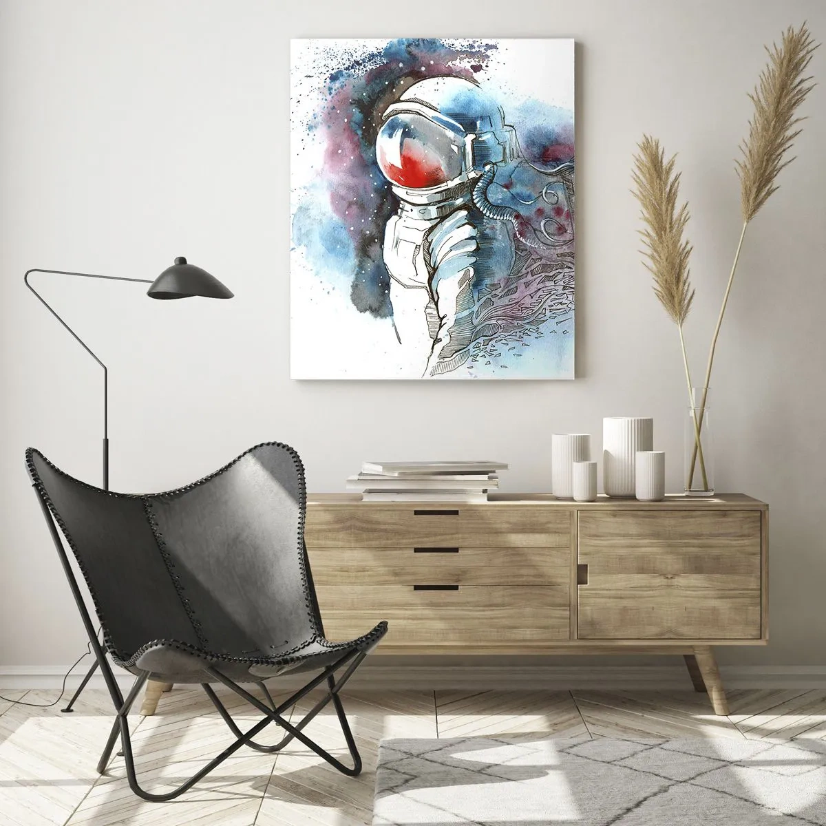 Billede på glas - Alene med kosmos - 70x100 cm