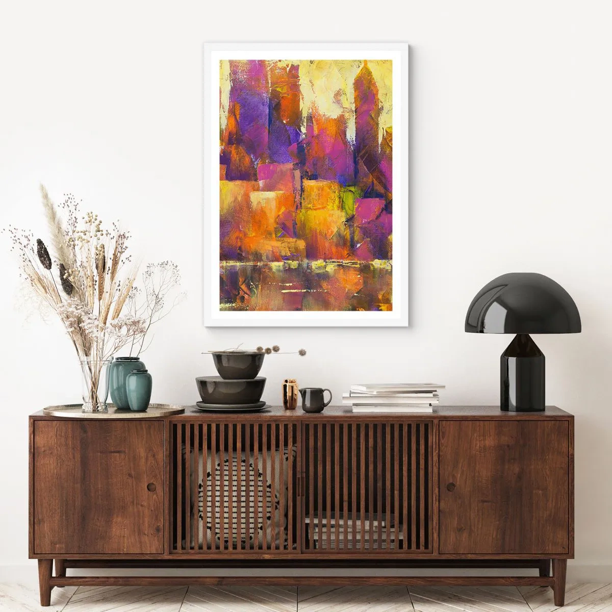 Plakat i hvid ramme - Metropolitansk sammensætning - 50x70 cm