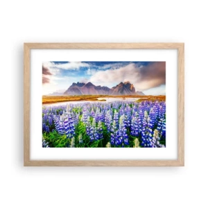 Plakat i ramme af lyst egetræ - Styrke og strenghed ved siden af blidhed - 40x30 cm