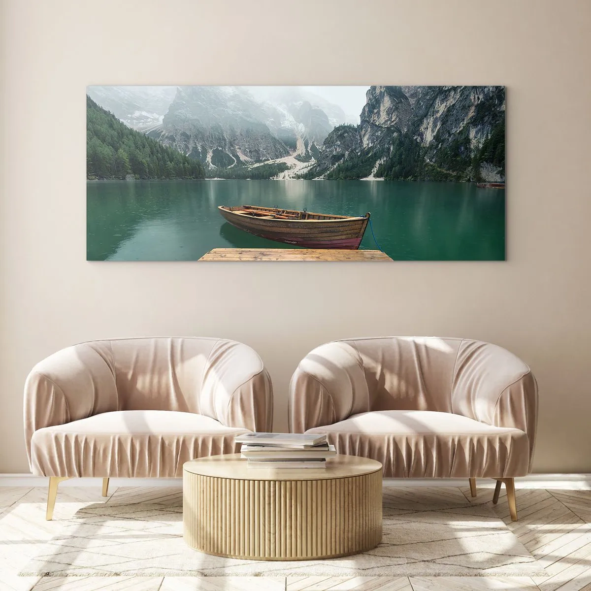 Billede på glas - "Og stolte pander" - 100x40 cm