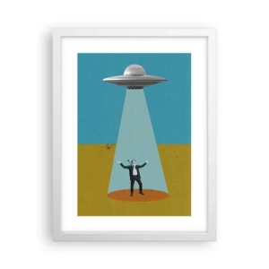 Plakat i hvid ramme - Et tæt møde - 30x40 cm