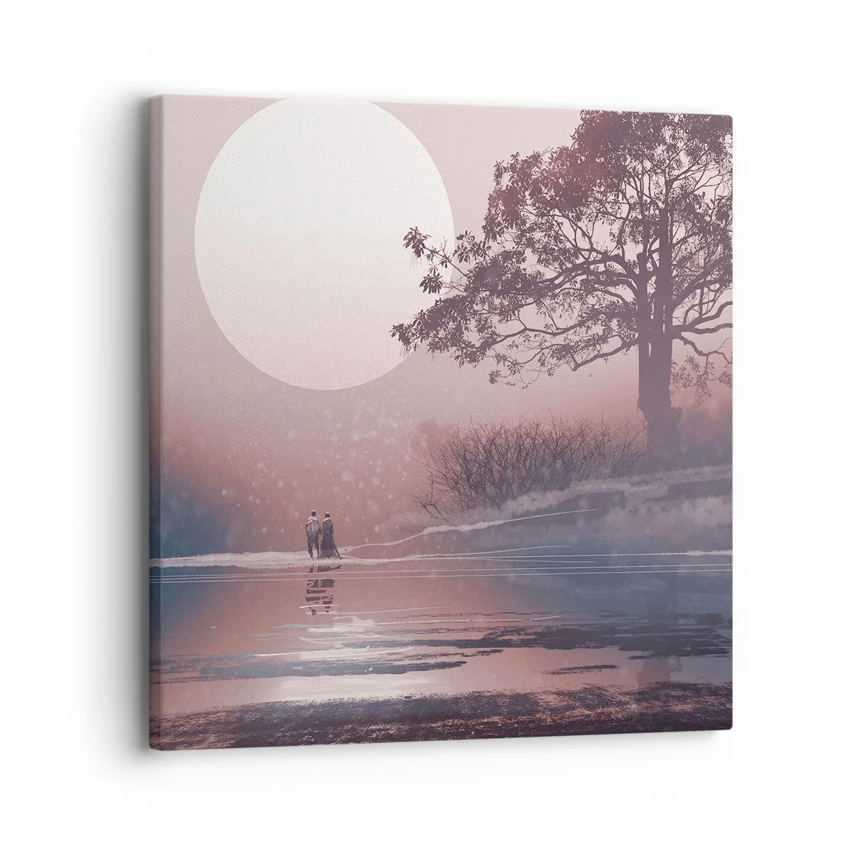 Lærredstryk - Billede på lærred - Natlige mærkværdigheder - 30x30 cm