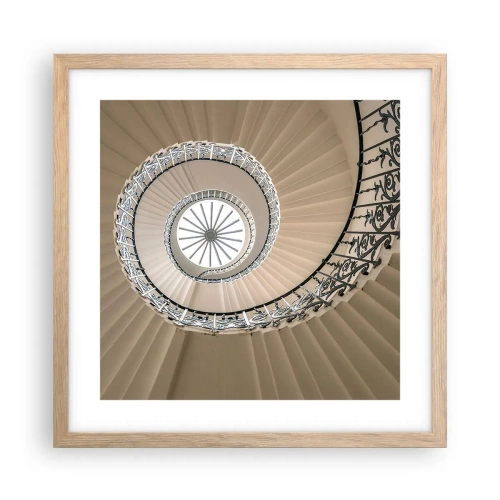 Plakat i ramme af lyst egetræ - I midten af en skal - 40x40 cm