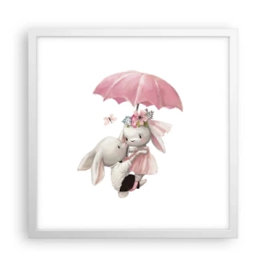 Plakat i hvid ramme - Det er kærlighed - 40x40 cm