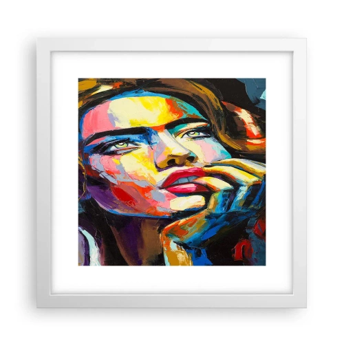 Plakat i hvid ramme - Drømme som fugle svæver gennem himlen - 30x30 cm