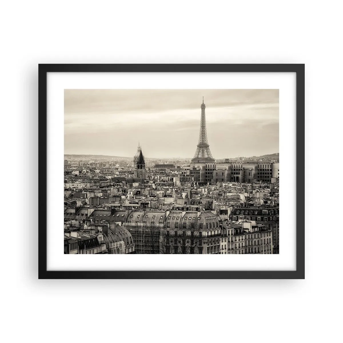 Plakat i sort ramme - Over Paris' hustage - 50x40 cm