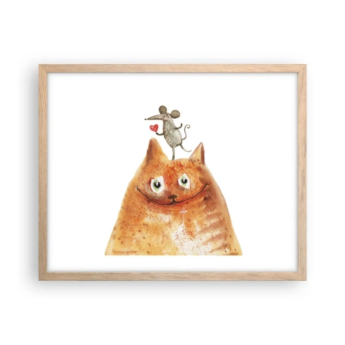 Plakat i ramme af lyst egetræ - Kærlighedens paradokser - 50x40 cm