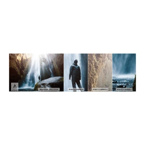 Prøve Fototapet Selvklæbende Deluxe Sticker - Genskabelse af proportioner - Vandfald, Klipper, Hule - 100x30 cm