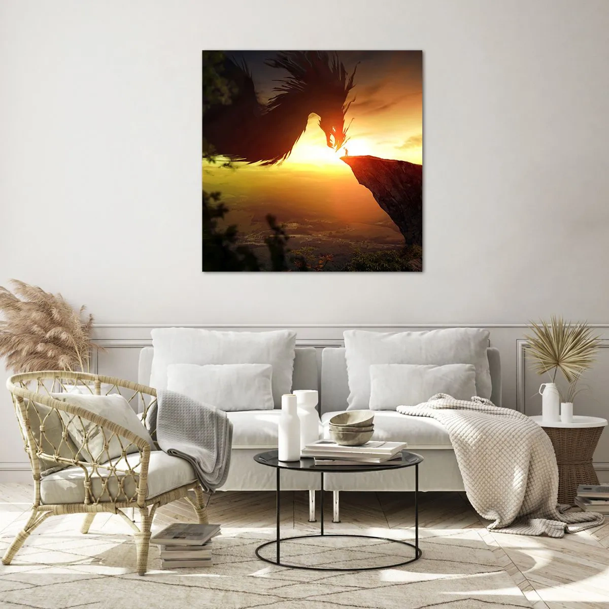 Billede på glas - Dragedræber - 60x60 cm