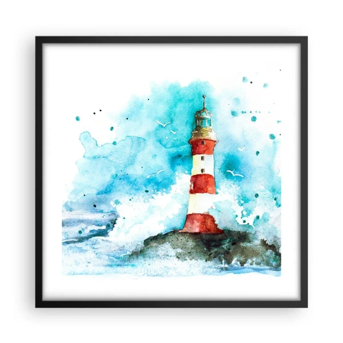 Plakat i sort ramme - Elementernes enhed - 50x50 cm
