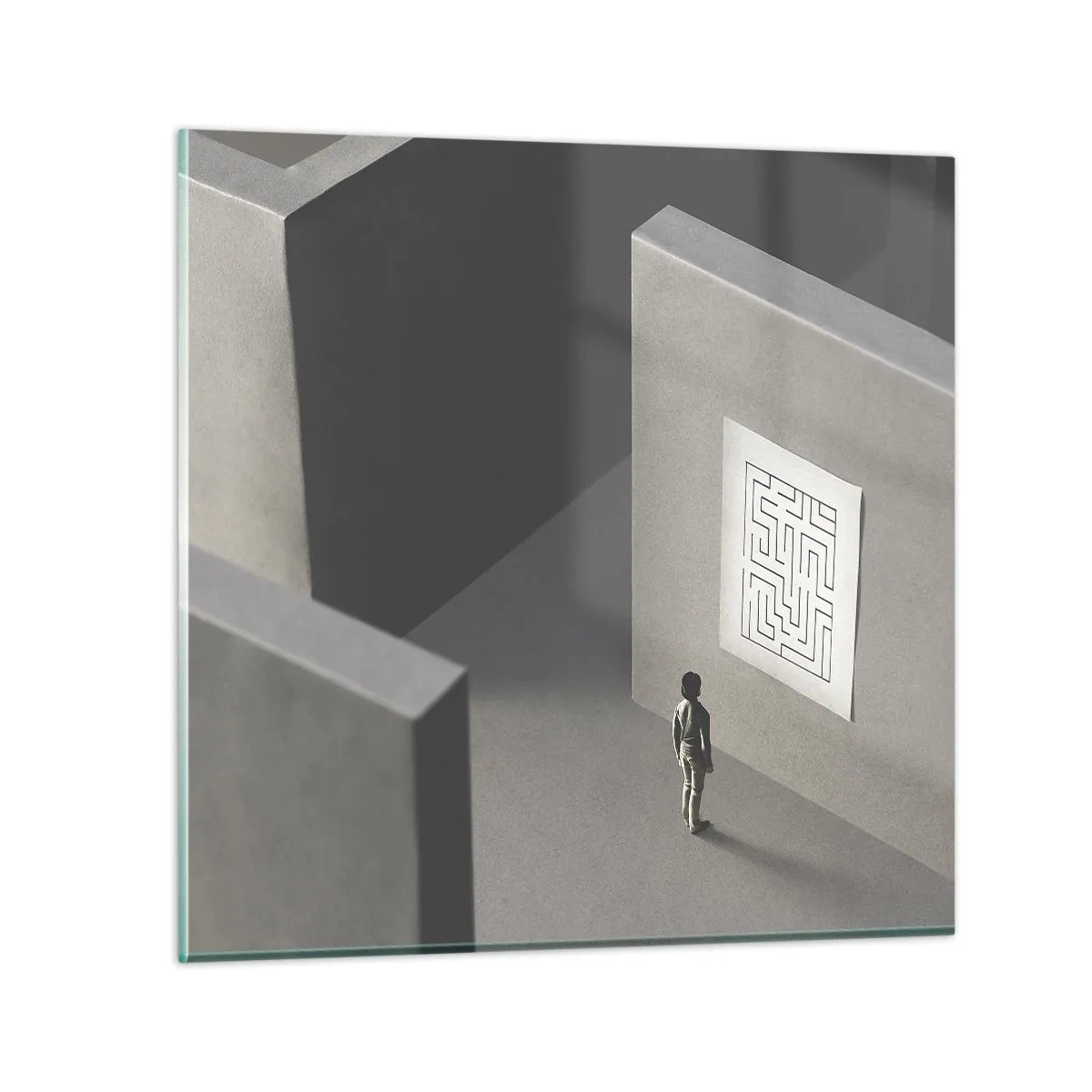 Billede på glas - Men hvor er jeg? - 40x40 cm