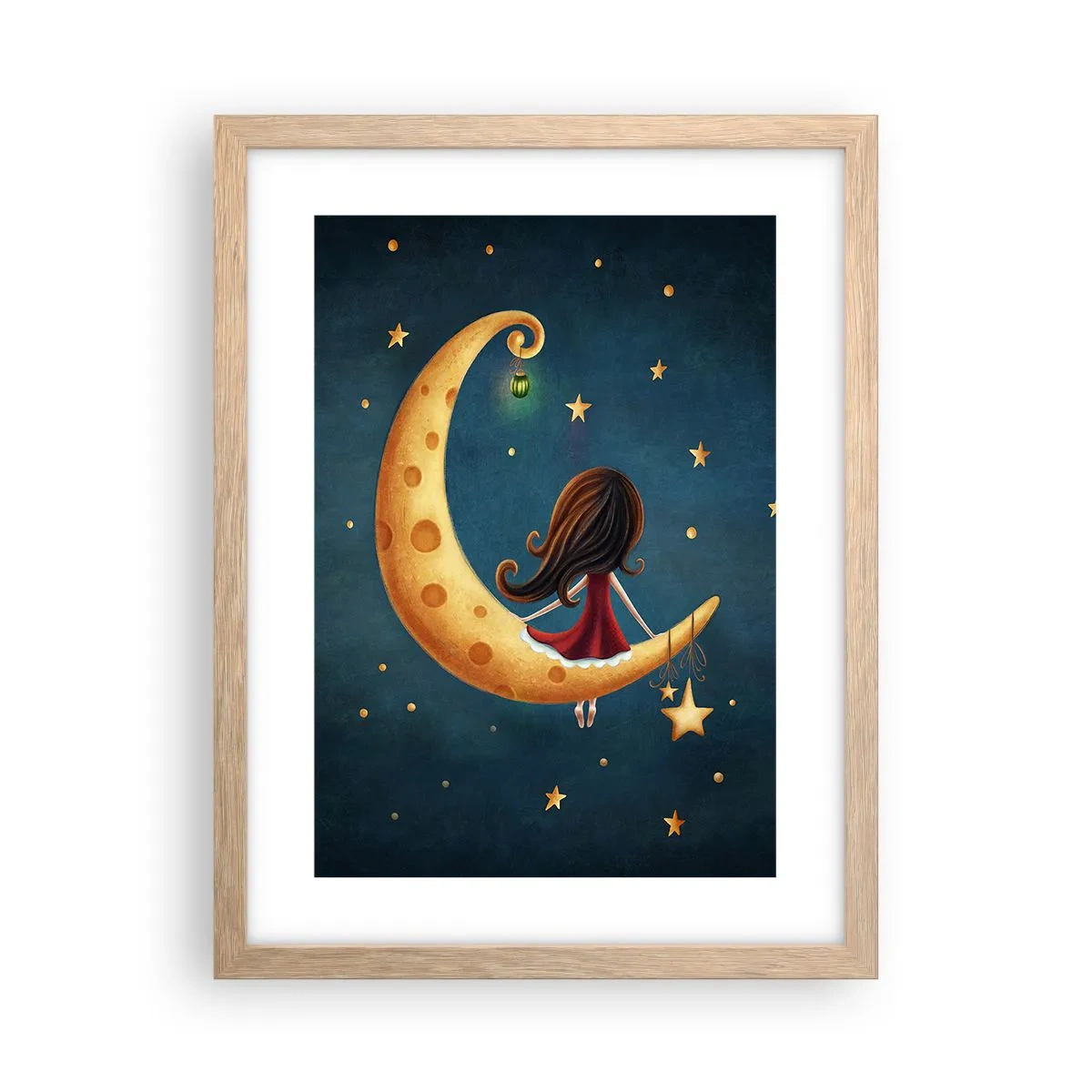 Plakat i ramme af lyst egetræ - Der var engang... - 30x40 cm