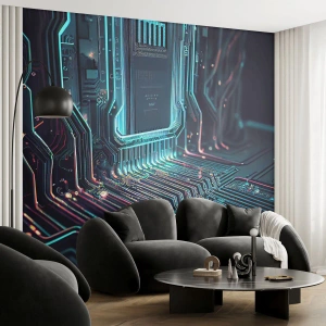 Fototapet Selvklæbende Deluxe Sticker - Jeg tror... - Teknologi, Computer, Processor - 100x70 cm