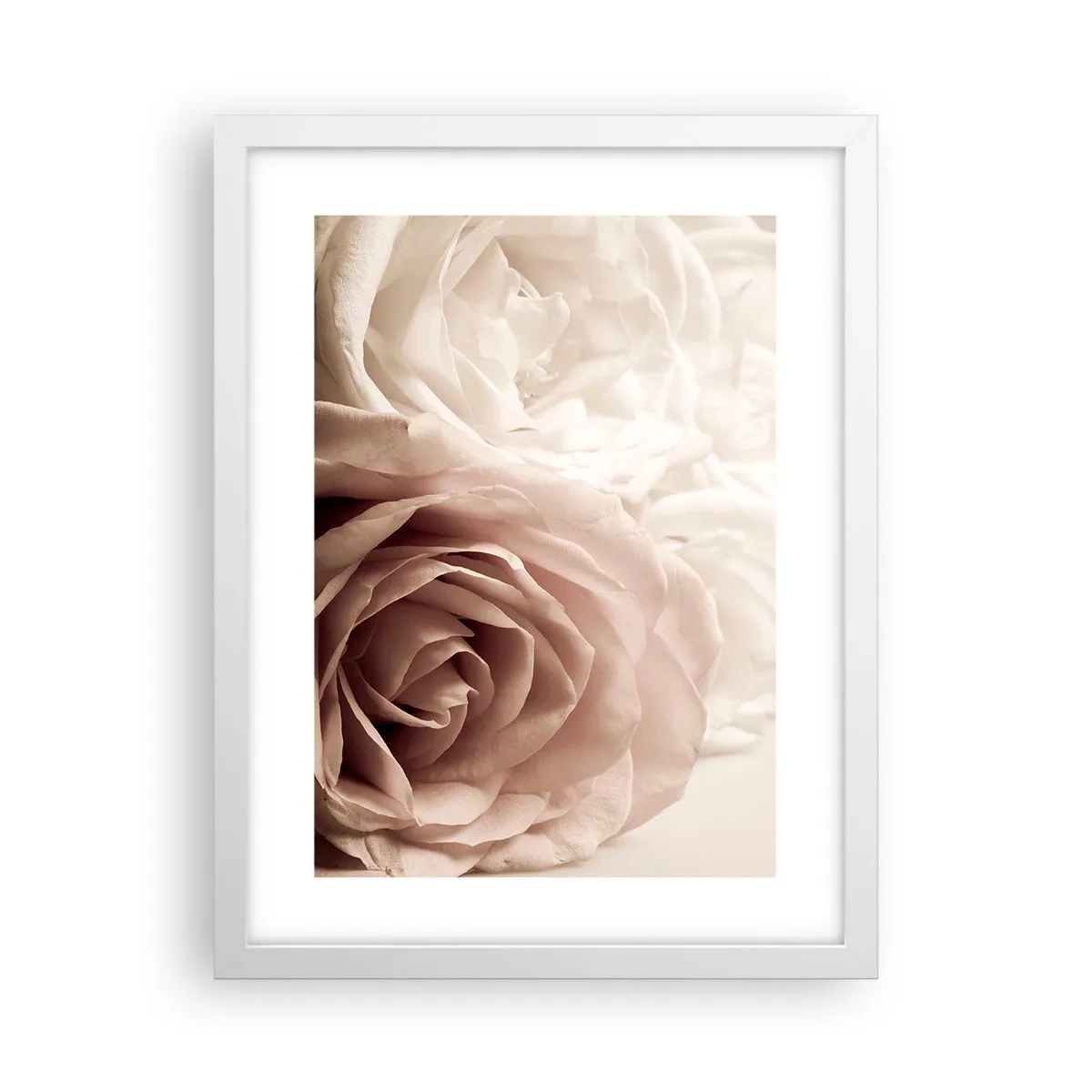 Plakat i hvid ramme - I rosens hjerte - 30x40 cm