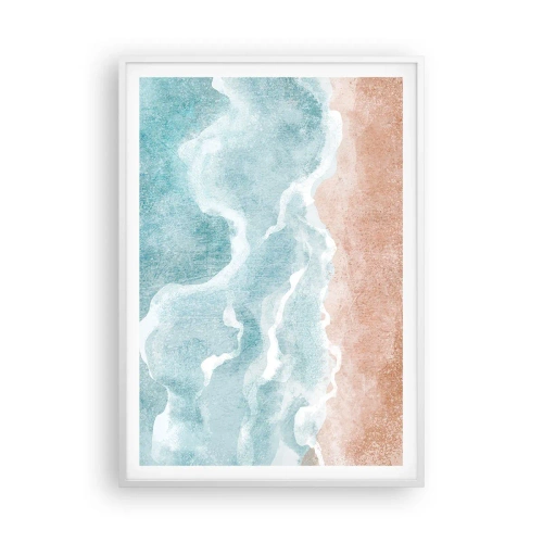 Plakat i hvid ramme - Abstraktion af skyer - 70x100 cm