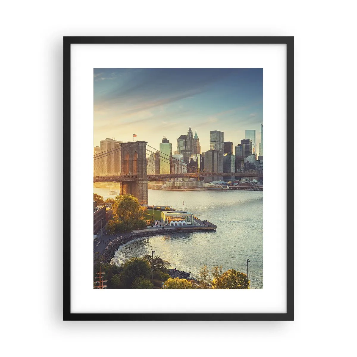 Plakat i sort ramme - Den store bys daggry - 40x50 cm