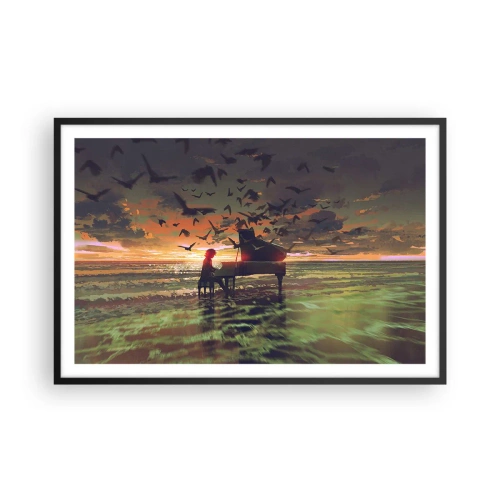 Plakat i sort ramme - Koncert for klaver og bølger - 91x61 cm