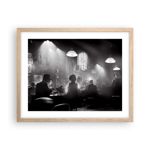 Plakat i ramme af lyst egetræ - I en jazzet stemning - 50x40 cm