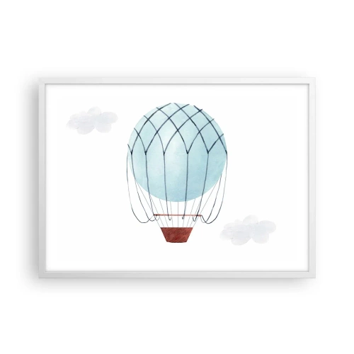 Plakat i hvid ramme - Alt i skyerne - 70x50 cm