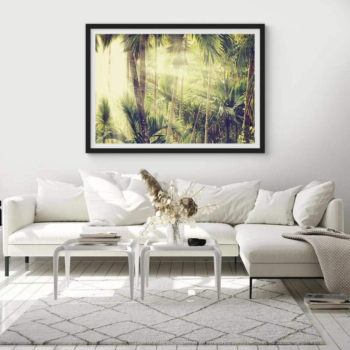Plakat i sort ramme - I grønne gløder - 70x50 cm