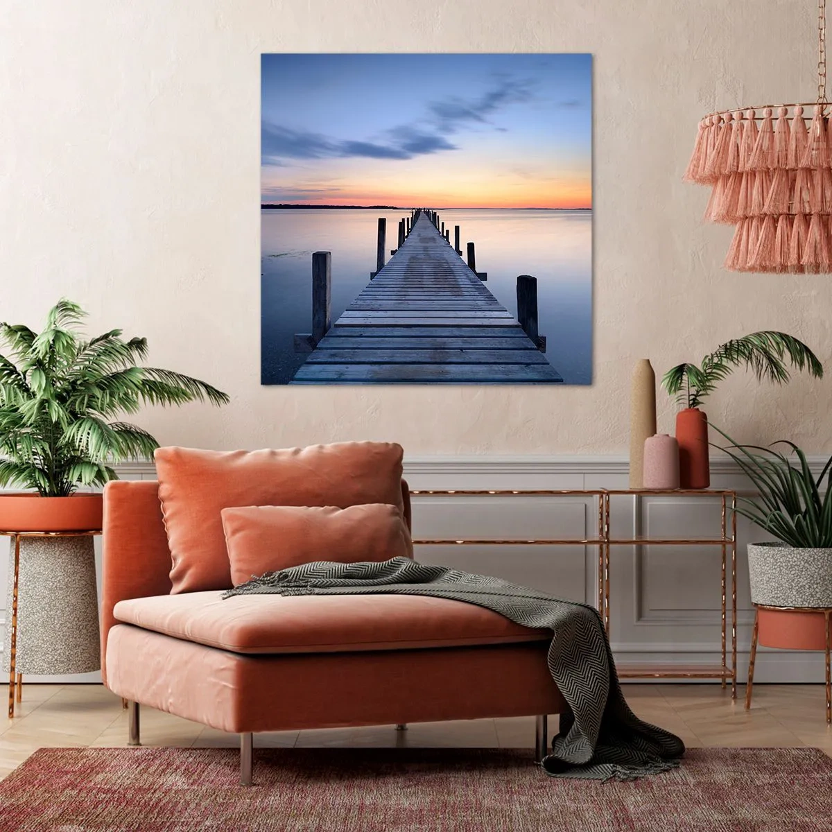 Lærredstryk - Billede på lærred - Den rolige skumringstid - 60x60 cm