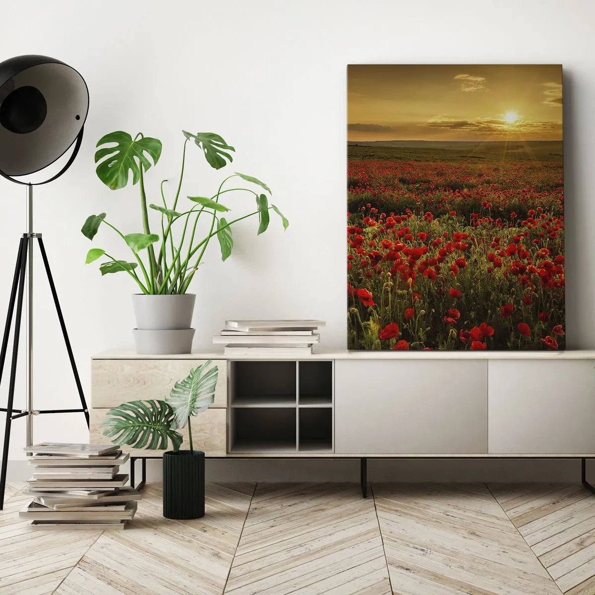 Lærredstryk - Billede på lærred - Blandt bølgerne af raslende enge, blandt flodblomster - 70x100 cm