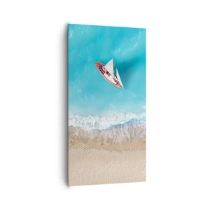 Lærredstryk - Billede på lærred - På grænsen mellem blå og guld - 65x120 cm