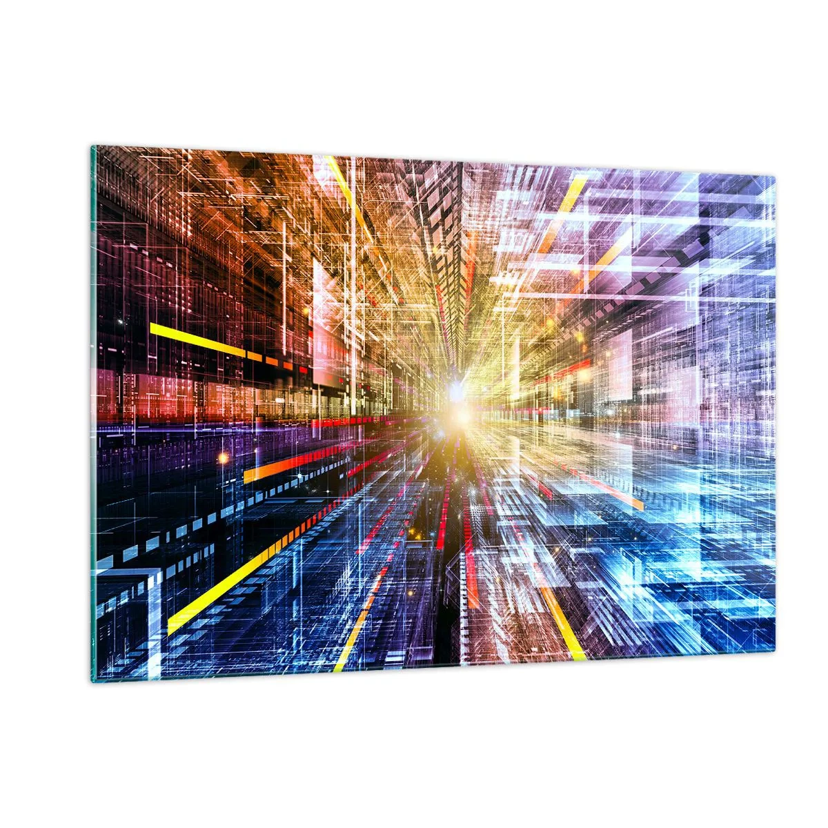 Billede på glas - Lysende korridor - 120x80 cm