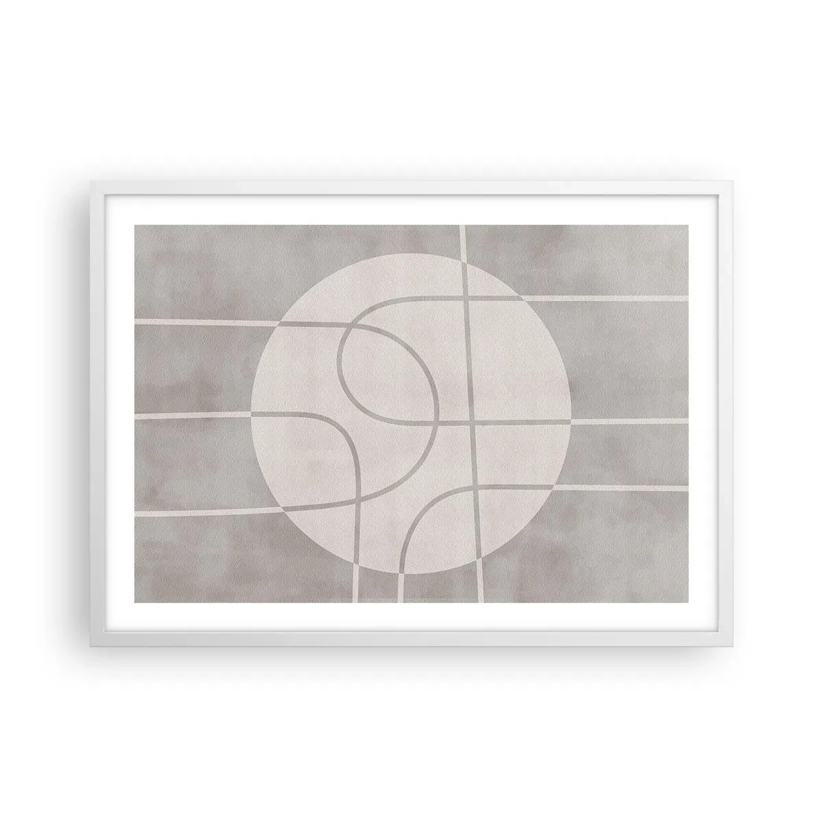 Plakat i hvid ramme - Cirkulær og lige frem - 70x50 cm