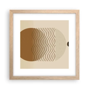 Plakat i ramme af lyst egetræ - Om geometriske figurers oprindelse - 30x30 cm